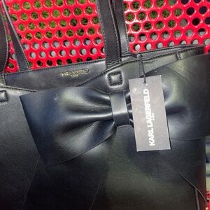 Karl Lagerfeld black leather purse